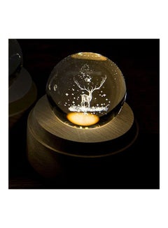 Buy 3D Word Engraving Deer Crystal Ball White/Clear 28x2x20centimeter in Saudi Arabia