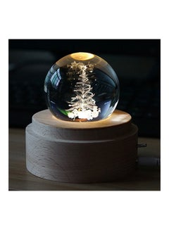 Buy 3D Engraving Crystal Ball Music Box White/Clear 28x2x20centimeter in Saudi Arabia