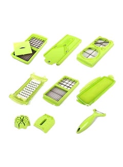 Buy 9-Piece Slicer And Dicer Set Green/Silver in Saudi Arabia