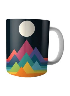 Buy Printed Ceramic Mug Black/White/Yellow in Egypt