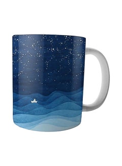 اشتري Printed Ceramic Mug Blue/White Standard في مصر