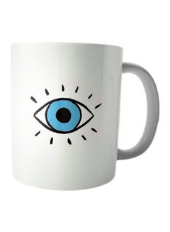 اشتري Printed Ceramic Mug White/Blue/Black Standard Size في مصر