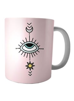 Buy Printed Ceramic Mug Pink/Blue/Yellow in Egypt