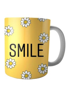 Buy Smile Printed Ceramic Mug Yellow/White/Black in Egypt