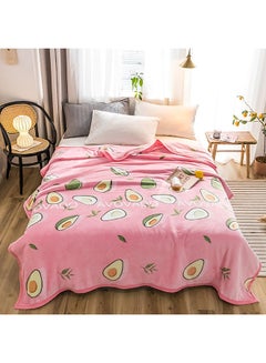Buy Soft Fruit Printed Thicken Simple Comfortable Blanket Cotton Pink 230x250centimeter in Saudi Arabia