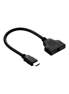 Buy HDMI To Dual HDMI Adapter Cable Black in UAE