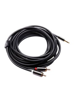 Buy 2 RCA Male Stereo Audio Cable Connector 5meter Black/Gold/Red in Saudi Arabia