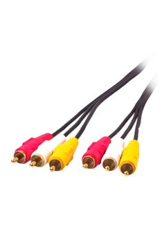 Buy Audio Video Stereo RCA AV Cable Black/Red/Yellow in UAE