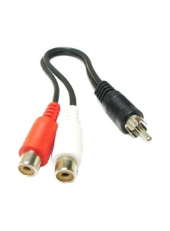 Buy 2 RCA AV Female To 1 RCA Male Y Splitter Video Cable Black/Red/White in UAE