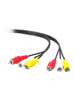 Buy AV Stereo RCA Cable Black/Red/Yellow in Egypt