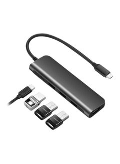 Buy 5-In-1 Type-C Adapter Black/Silver in Egypt