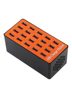 Buy WLX-A5 20-USB Ports Charger Station Black/Orange in UAE