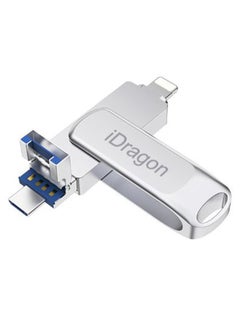 اشتري Dual Interface USB Flash OTG Pen Drive فضي 64 غيغابايت في الامارات