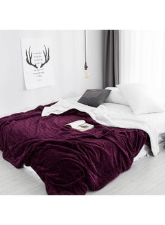 اشتري Double Sides Soft Bed Blanket Cotton Purple 120x150centimeter في الامارات