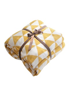 Buy Three Layers Triangle Pattern Blanket Cotton Yellow 90x110centimeter in Saudi Arabia