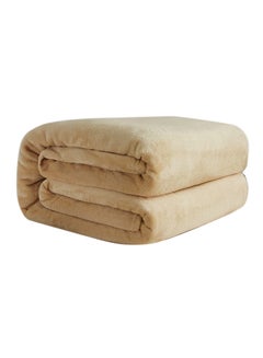 Buy Comfortable Bed Blanket Cotton Beige 180x200cm in Saudi Arabia