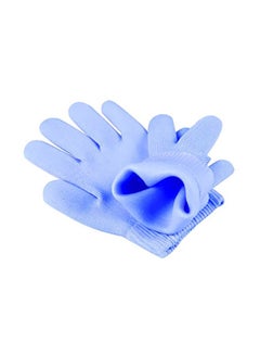 Buy Gel Moisturizing Spa Gloves And Socks Set Blue/White in Saudi Arabia