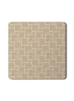 Buy 2-Piece Garden Tiles Designer Coasters Mat For Beverage Drinks Beige 3.8 x 3.8inch in UAE