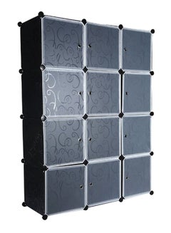 Buy 12 Cubes Modular Storage Wardrobe Black in UAE