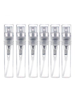 Buy Pack Of 6 Portable Refillable Glass Spray Bottle Clear in UAE