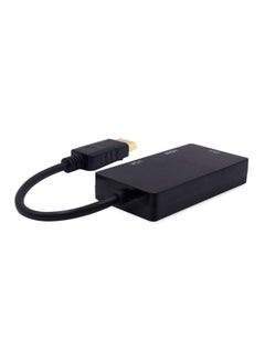 Buy 3 In 1 Displayport DP Male To HDMI/DVI/VGA Female Adapter Converter Cable Black in Saudi Arabia