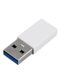 Buy USB 3.0 Male To USB 3.1 Type-C Female Adapter Connector White/Silver in UAE