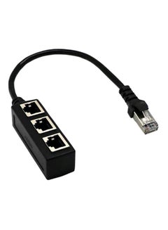 اشتري كابل محول مقسم على شكل حرف Y من منفذ واحد إلى 3 منافذ RJ45 أسود في الامارات