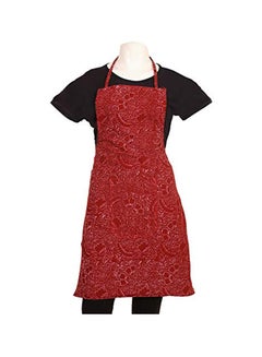 Buy Set Of 3 Cotton Kitchen Apron With Front Pocket Maroon 73 x 54cm in Egypt