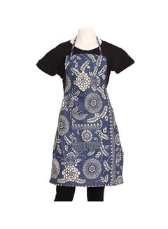 Buy Cotton Kitchen Apron With Front Pocket Blue/White 73 x 54cm in Egypt