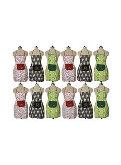 Buy Set Of 12 Waterproof Kitchen Apron With Front Pocket Multicolour 29 x 20inch in Egypt