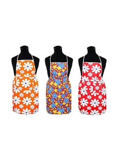 Buy Set Of 3 Cotton Kitchen Apron With Front Pocket Multicolour 29 x 20inch in Egypt