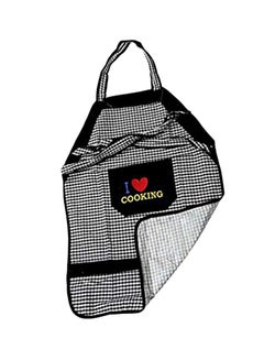 Buy Checked Design Cotton Kitchen Apron Black/White 29 x 20inch in Egypt