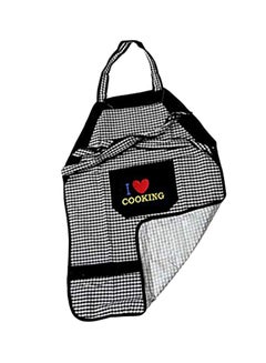 Buy Checked Design Cotton Kitchen Apron Black/White 34 x 24cm in Egypt