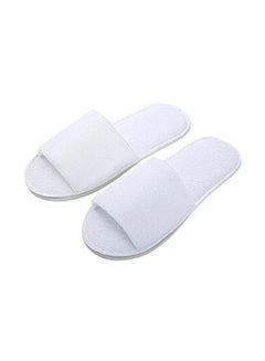 Buy Pack Of 6 Open Toe Bath Slippers White in UAE