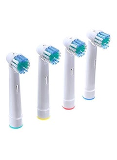 Buy Pack Of 4 Replacement Electric Toothbrush Heads White/Green/Blue in Saudi Arabia