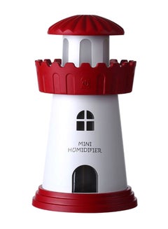 Buy Mini Lighthouse Shape Air Humidifier With LED Light 2.5W White/Red in UAE