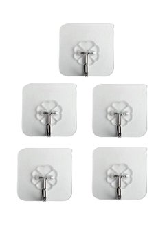 Buy 5-Piece Self-Adhesive Hook Set Clear 5x5centimeter in Egypt