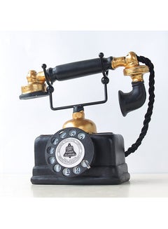 Buy Retro Handset Telephone Model Black/Gold in Saudi Arabia