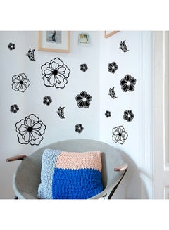 Buy Floral Flowers Wall Sticker Multicolour in UAE