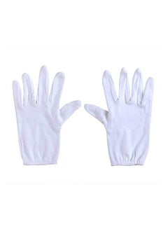 Buy 2-Piece Cotton Hand Glove White 24 x 10centimeter in Saudi Arabia