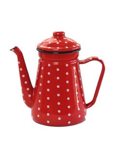 Buy Iron Tea Pot With Lid Red/Black 1.2Liters in UAE