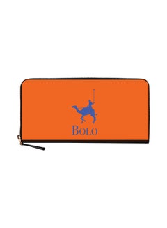 Buy BOLO Printed Classic Zip Wallet Orange in UAE