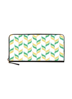 Buy Retro Leaves Classic Zip Wallet Multicolour in UAE