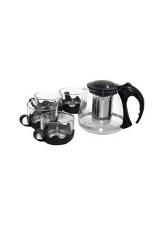 Buy Tea Kettle And Cup Set Clear/Black in Egypt