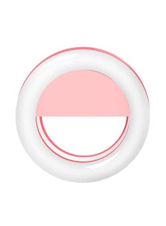 Buy Rechargeable LED Selfie Light Ring White/Pink in Saudi Arabia