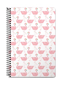 Buy Feminine Flamingos A5 Spiral Notebook White/Pink in UAE