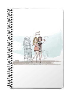 Buy Friends Forever A5 Spiral Notebook White/Grey in UAE