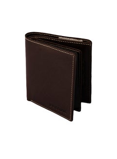 Buy Leather Wallet Card Bifold Purse Brwan in Saudi Arabia