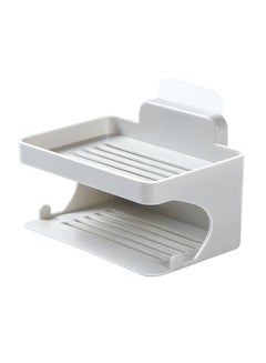 Buy Plastic Soap Dish Grey 13x9.5x8centimeter in UAE