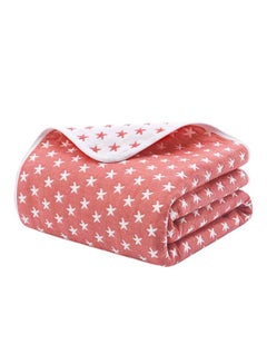 Buy Soft Cute Cartoon Pattern Baby Blanket Cotton Pink/Grey 110x110cm in UAE